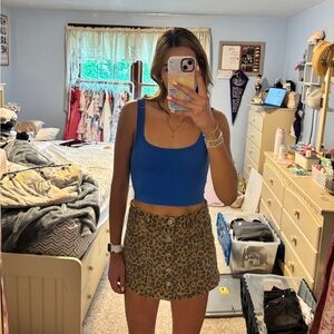 American Eagle Leopard Print Jean Skirt – Size 2